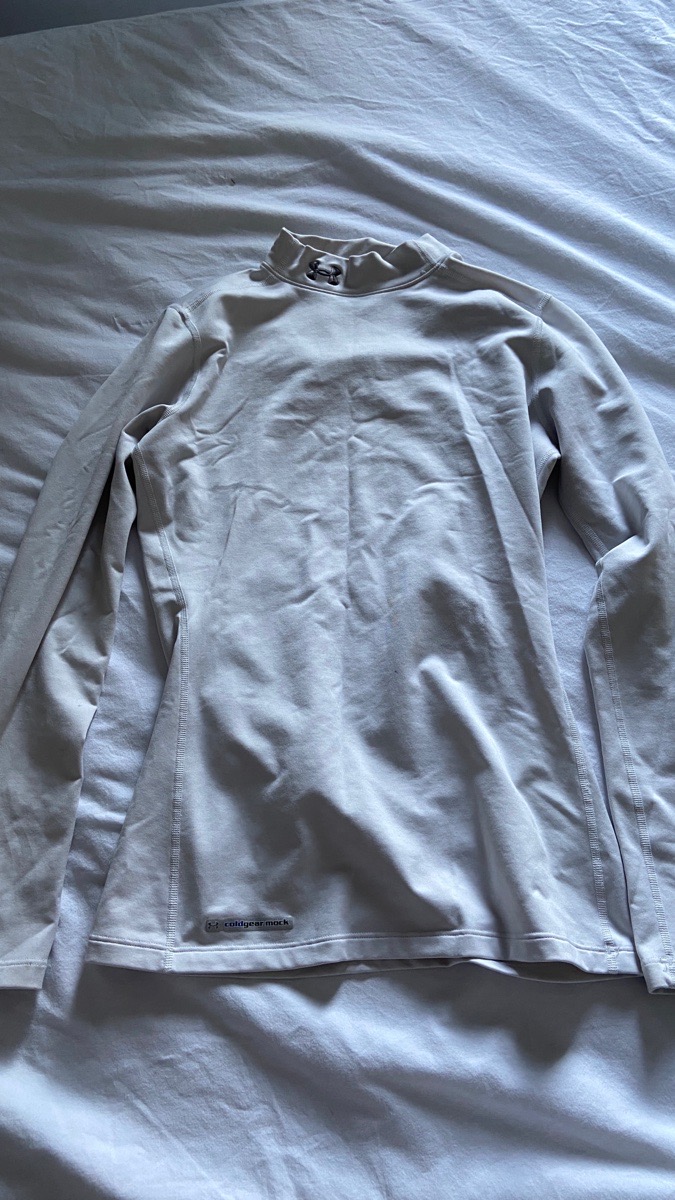 Under Armour Mock Neck Baselayer White Long Sleeve