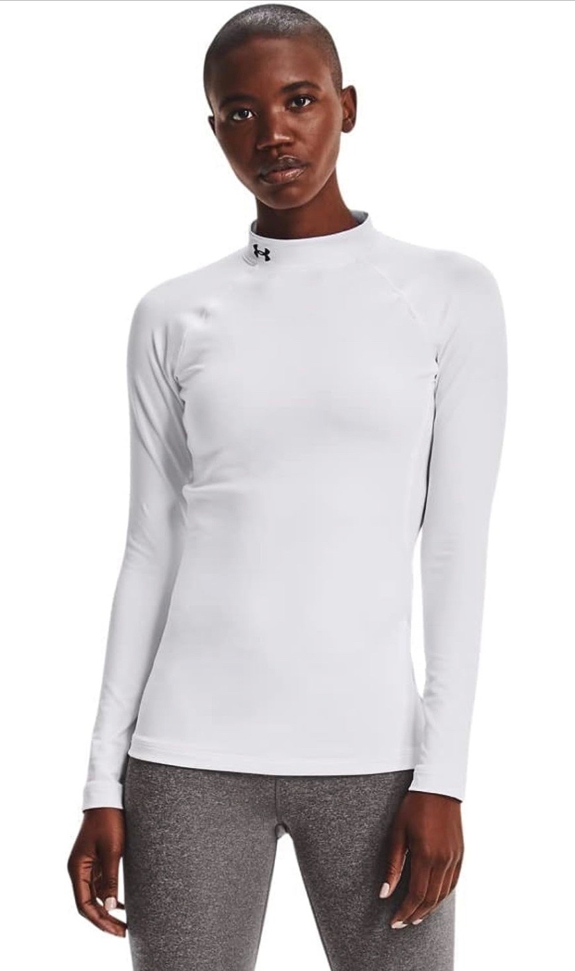 Under Armour Mock Neck Baselayer White Long Sleeve