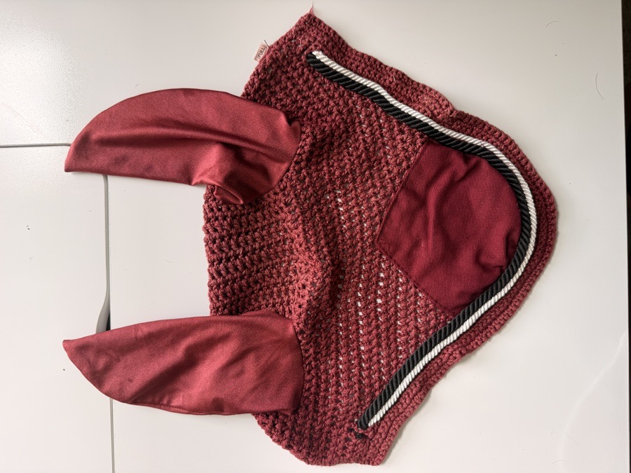 Burgundy ear bonnet