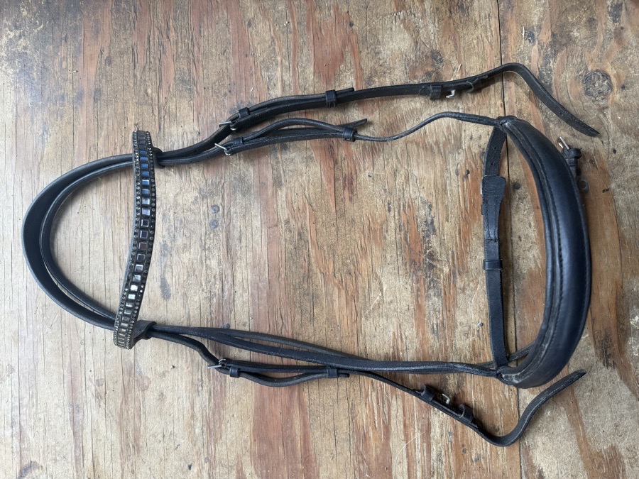oversized black bling bridle