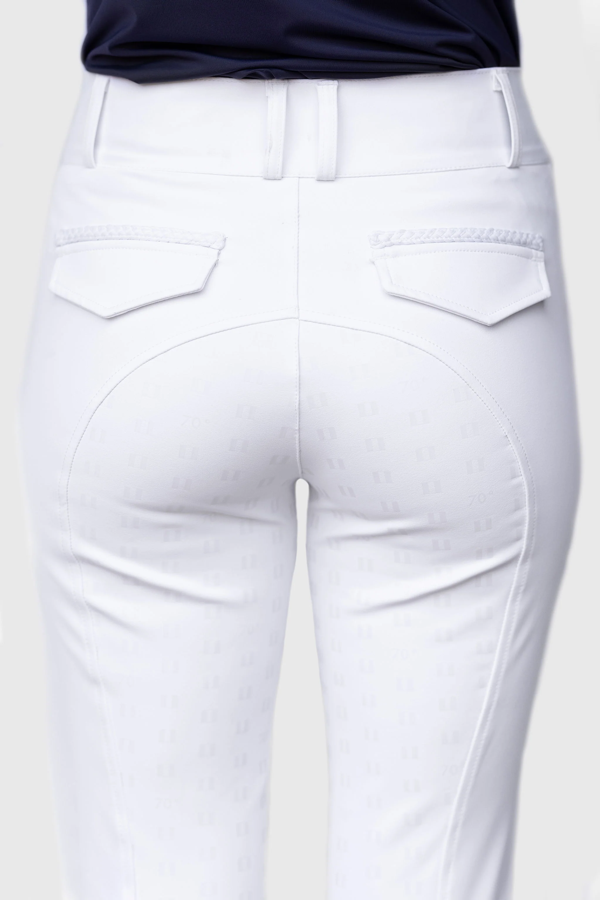 70° Cavalry Breeches with Full Seat Silicone Grip - Show White M/28