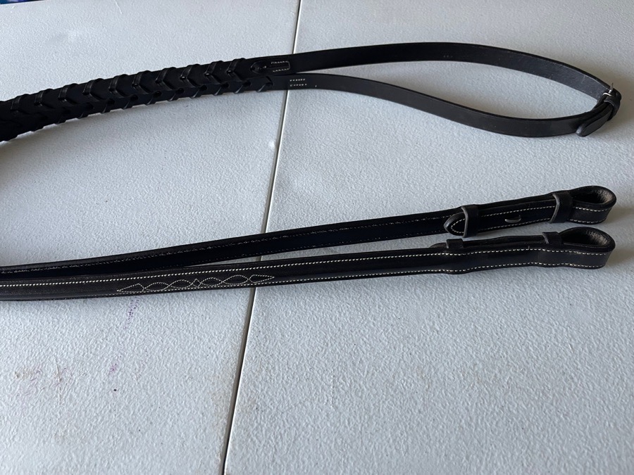 Bobby’s 5/8” Brown Laced Raised w/fancy stitching Rein