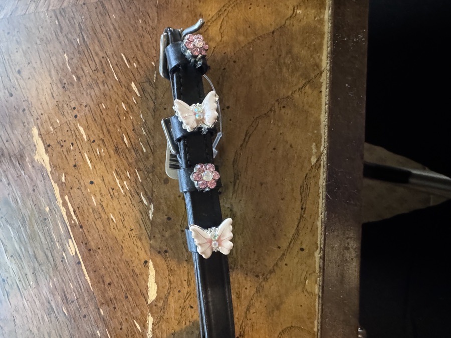 LIght Pink Black Butterfly Spur Straps - NEW