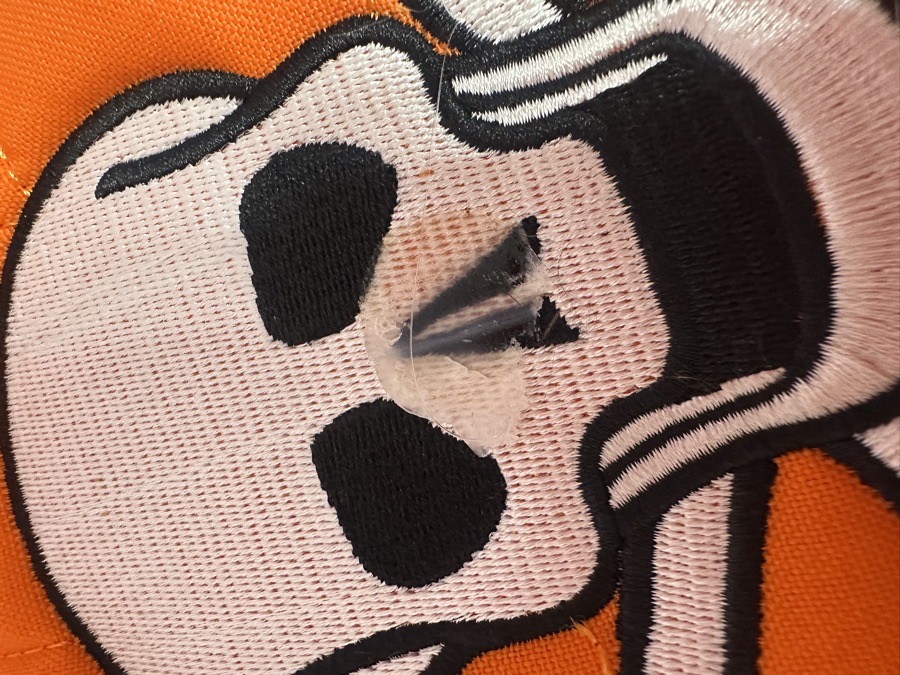 Orange skull saddle pad