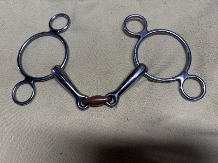 6” Shires Two Ring Copper Lozenge Gag Bit