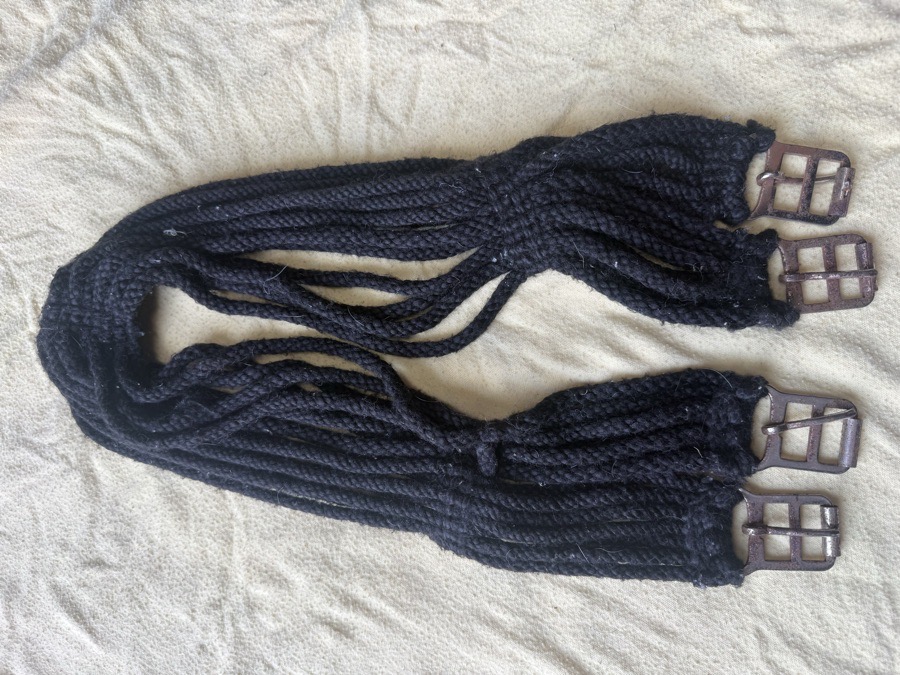 40” black mohair string girth