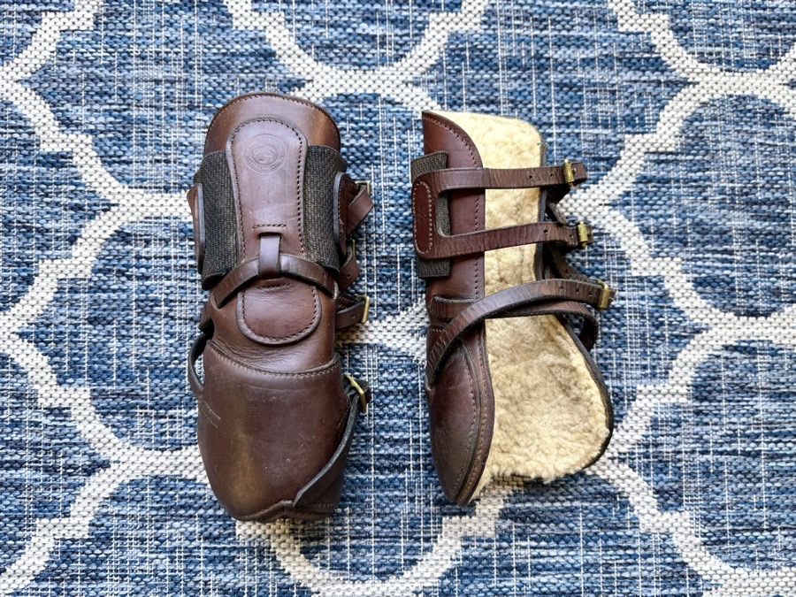 HADFIELDS Sheepskin Lined Leather Open Front Jumping Boots