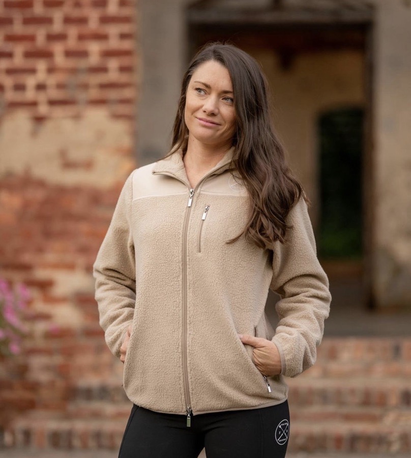 Free Ride Equestrian - Beige Teddy Zip Up Jacket - NWT