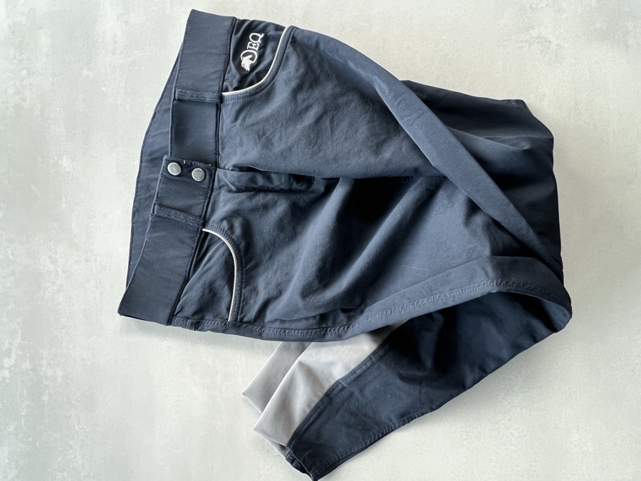 OEQ knee patch breeches size 26 blue horse riding tack saddle equine rubber grip