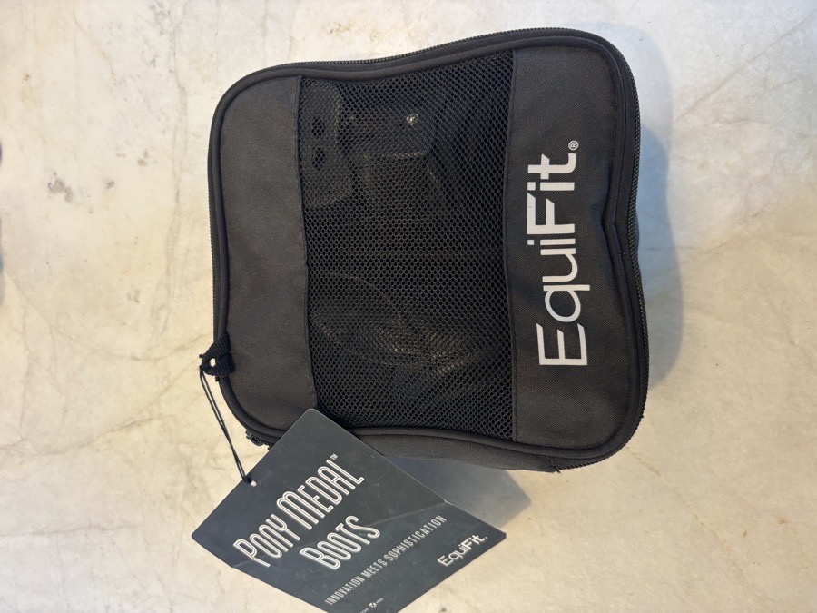 Black equifit pony hind medal boots