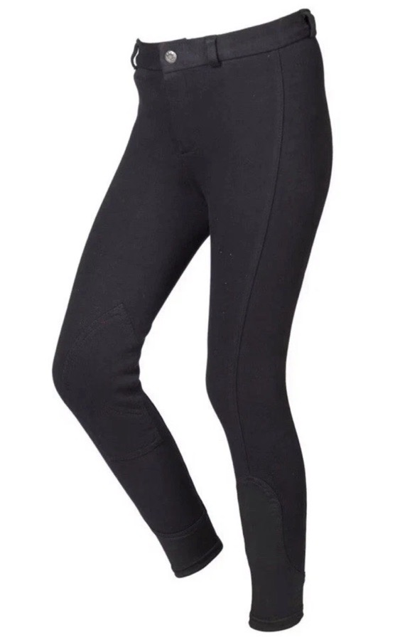 Saxon Kids Adjustable Waist Riding Breeches Jodhpurs Black Size 10