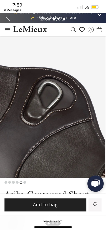 Brand New LeMieux Arika Contoured Short Stud Girth Brown!! - 22
