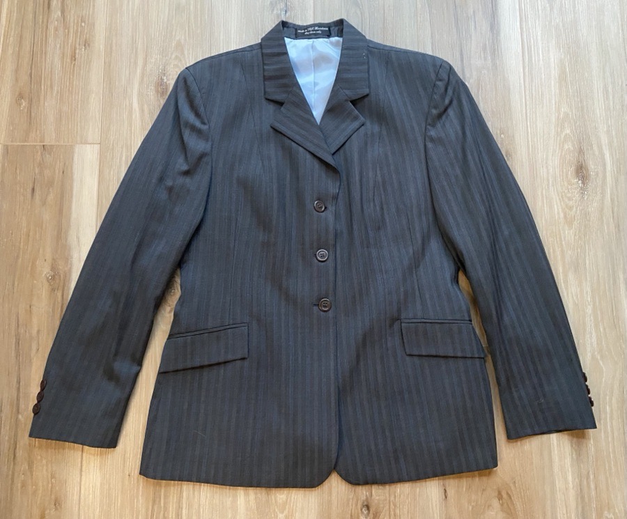 RJ Classics Gray with Blue Pin Stripes Show Coat