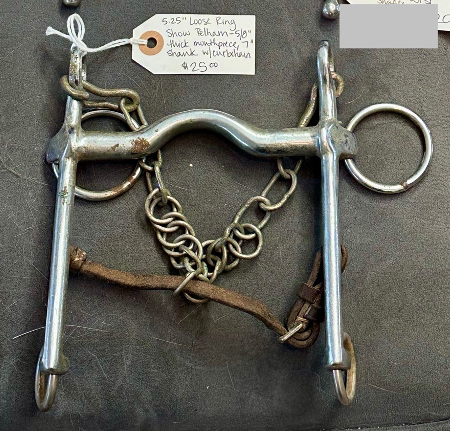 5” Loose Ring Show Pelham- 7” shank, ½” thick mouthpiece w/curbchain