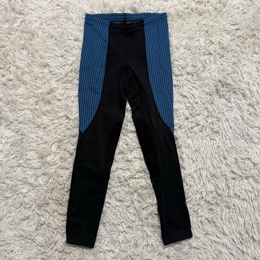 Girl’s XL Blue/Black Kerrits Knee Patch Horseback Riding Tights Breeches
