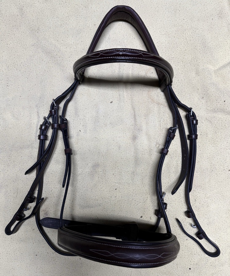 Full sized wide noseband fancy stitch bridle
