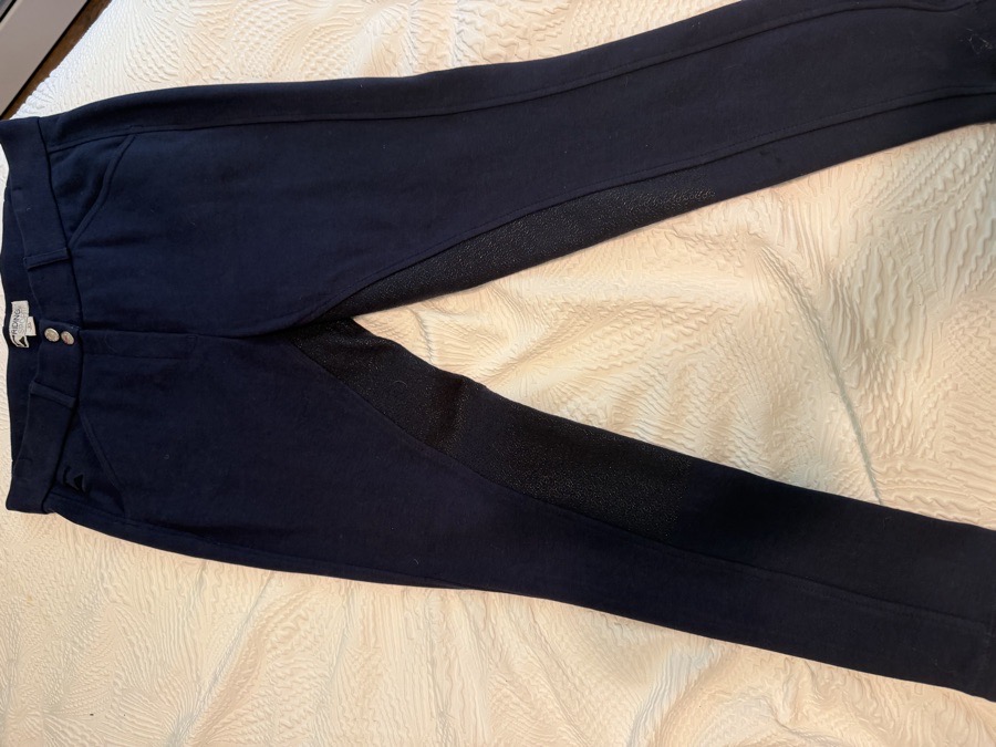 RIDING SPORT navy synthetic full seat breeches