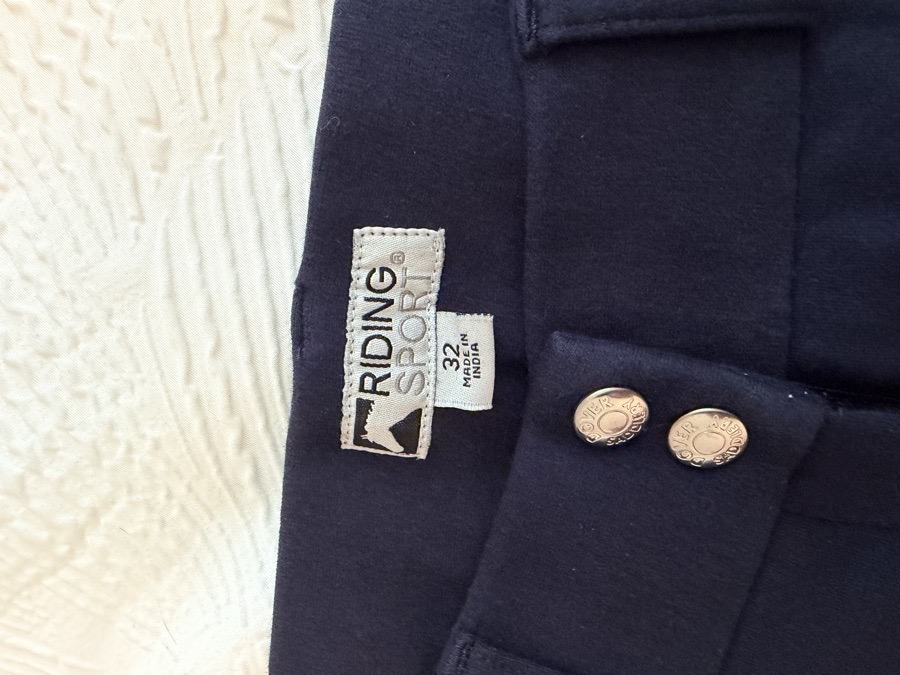 RIDING SPORT navy synthetic full seat breeches