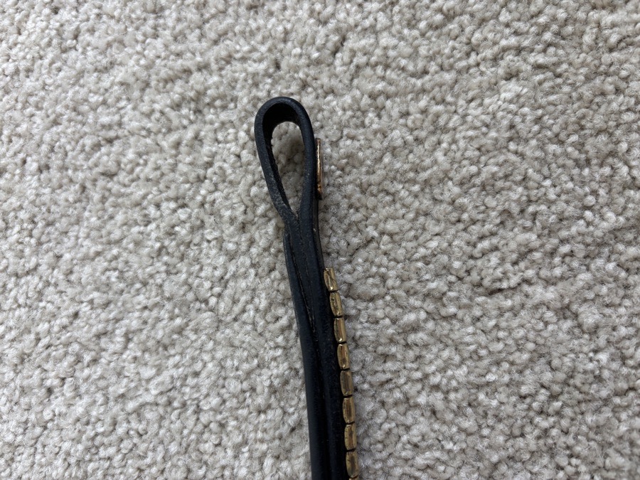 Dyon Browband in soft black leather with brass clincher