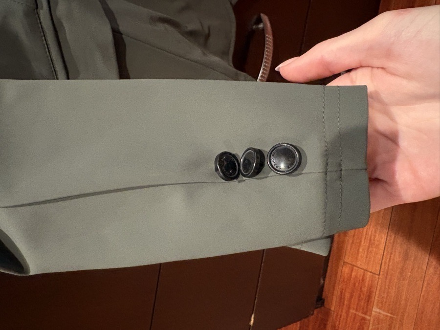 Grand Prix women’s four-button show coat in sage/earth green