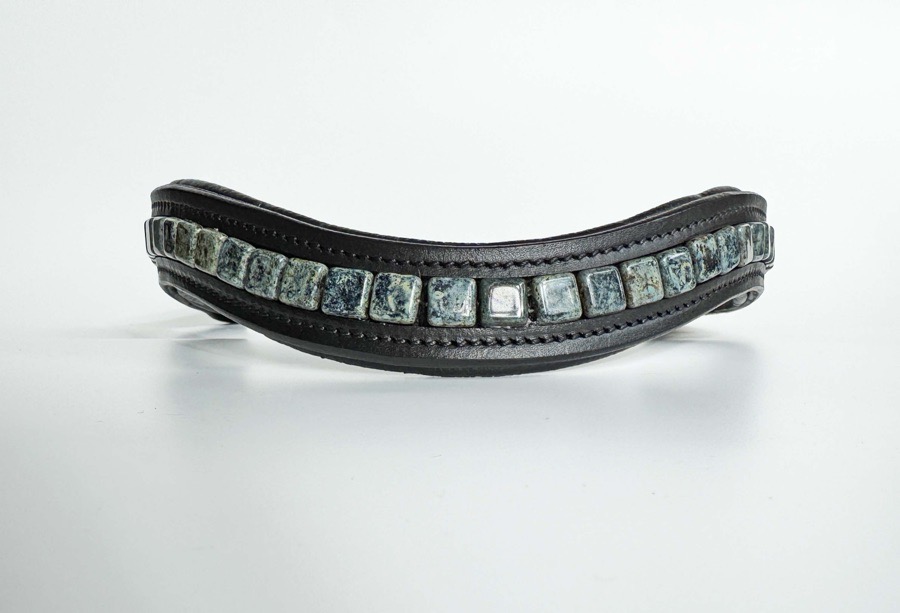 Blue Beaded Browband, Wide