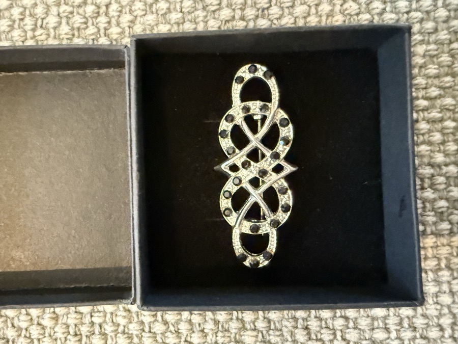 Equitech silver with black stone stock pin