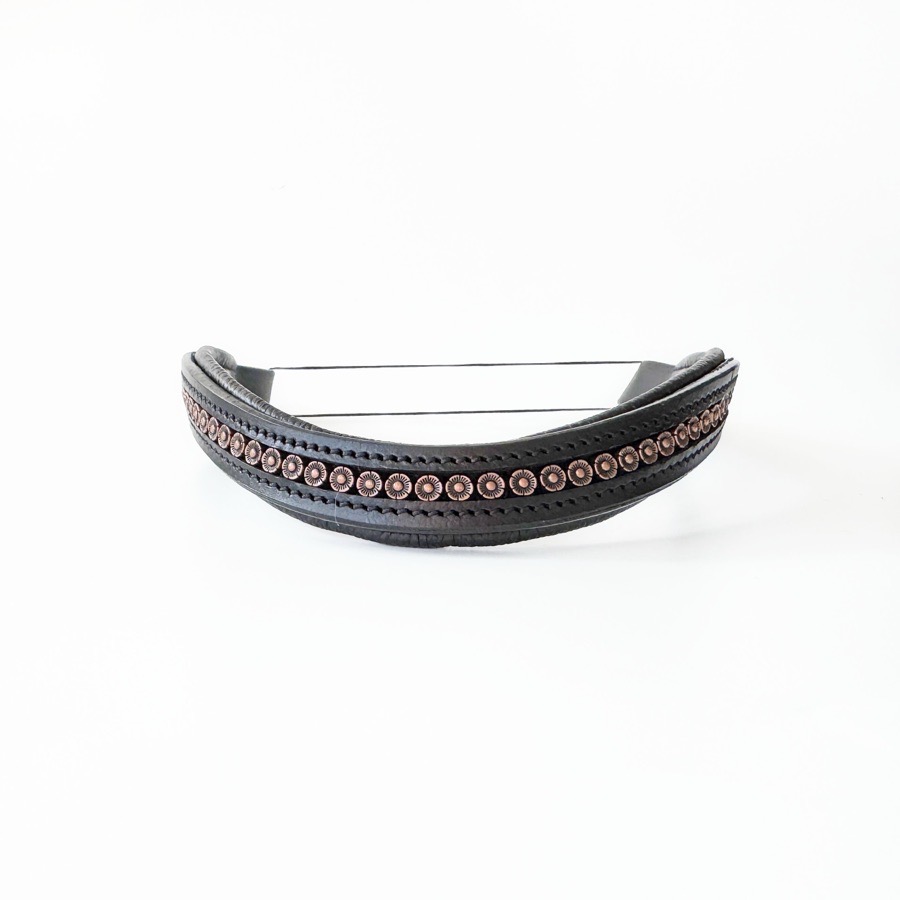 Brass Flower Beaded Browband 