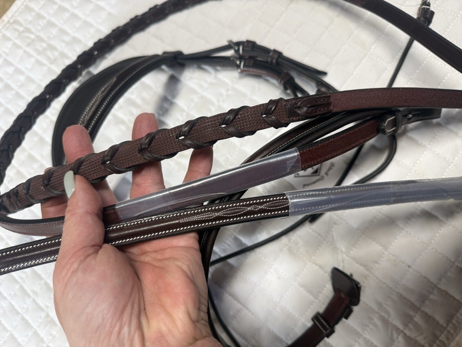 Small pony fancy stitch bridle