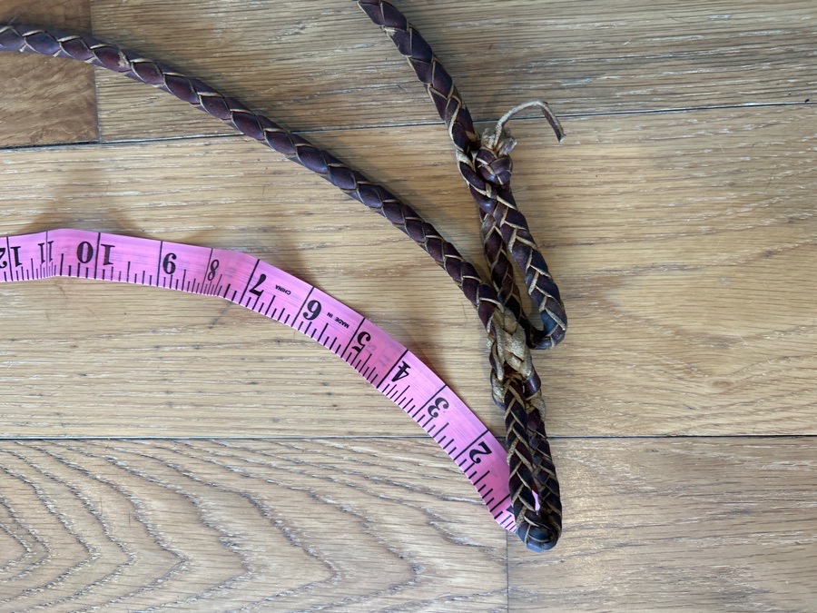 80” Woven Leather Barrell Rein Medium oil 