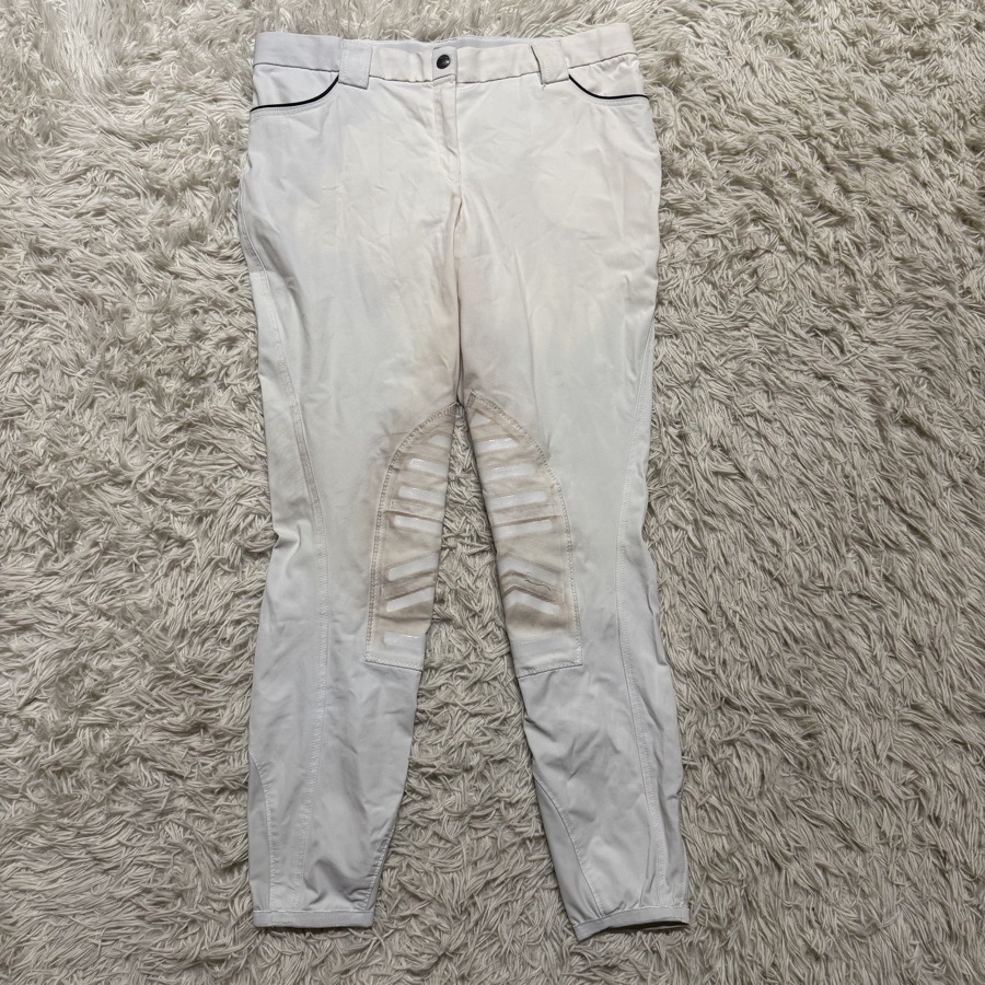 Women’s Size 32 White Sarm Hippique Knee Patch Horseback Riding Breeches
