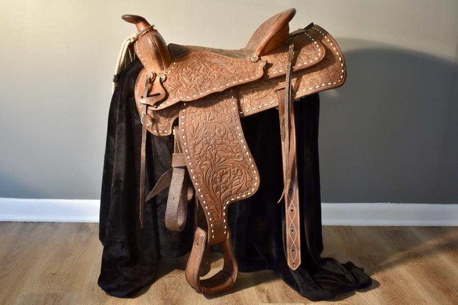 Western Trail/Pleasure Saddle 16” TexTan #153 Vintage full floral tooling