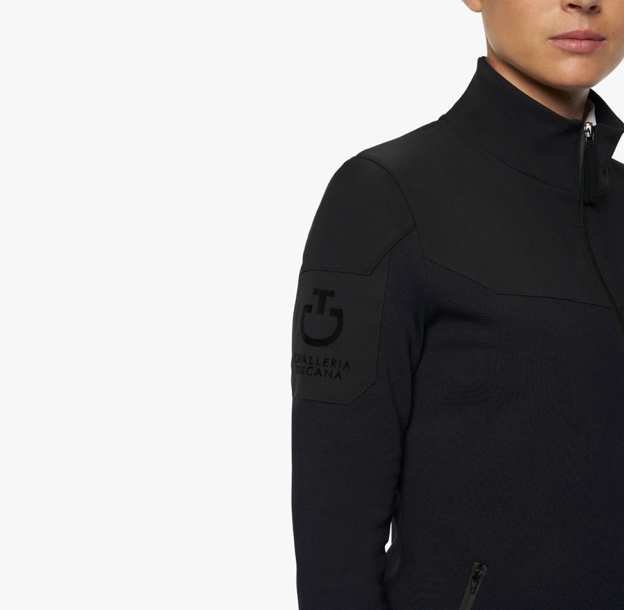 Cavalleria Toscana - Tech Knit + Jersey Jacket - Black/“Nero”