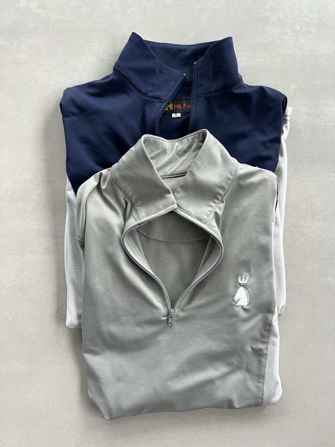 BUNDLE of 2 HR Farm sun shirts riding shirts SMALL equestrian horse Kastel RJ