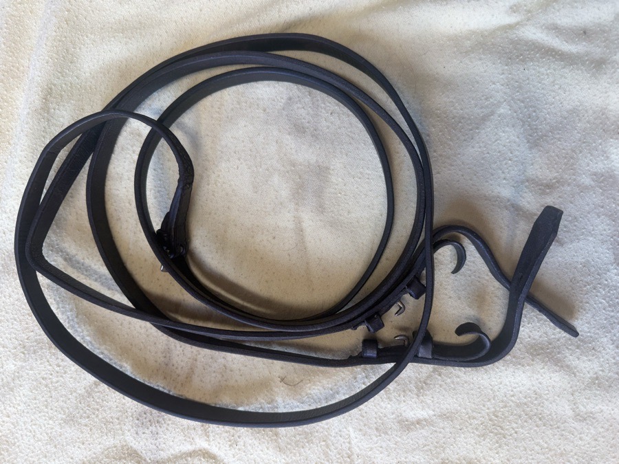 56” dark brown curb reins