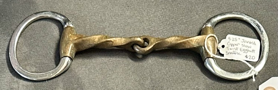 5.25” Jointed Copper Slow Twist Eggbutt Snaffle