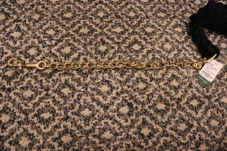 Cotten black Lead Rope, With Chain