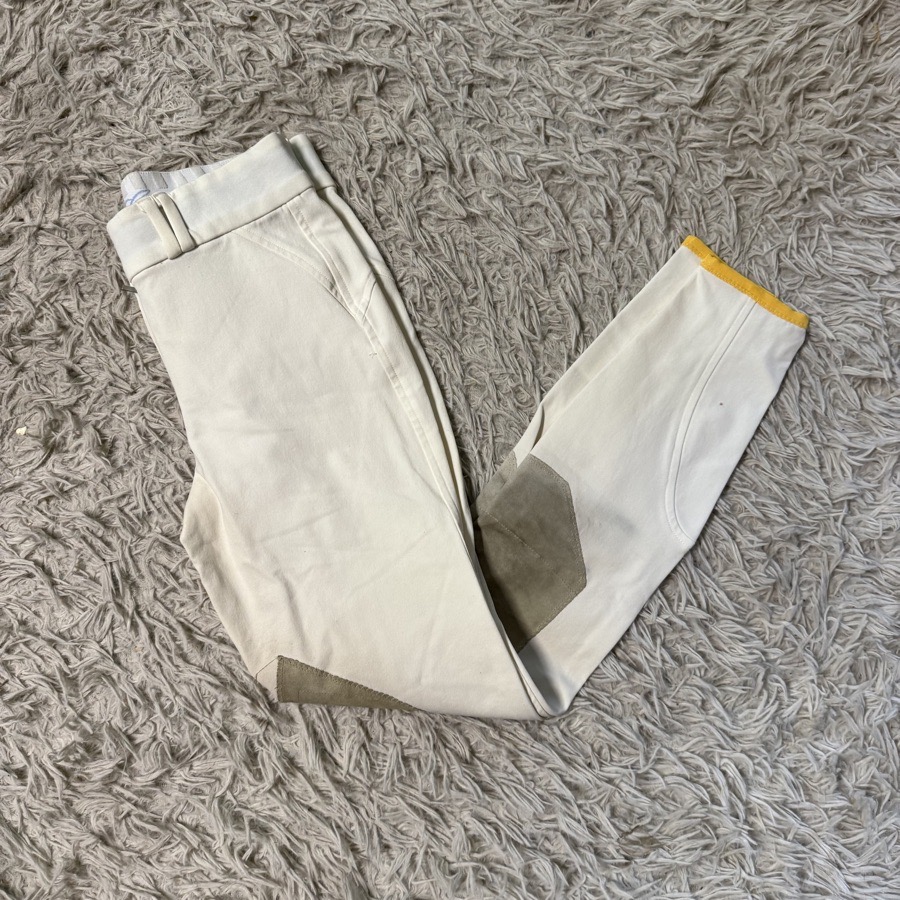 Women’s Size 24 White Callidae Knee Patch Horseback Riding Breeches