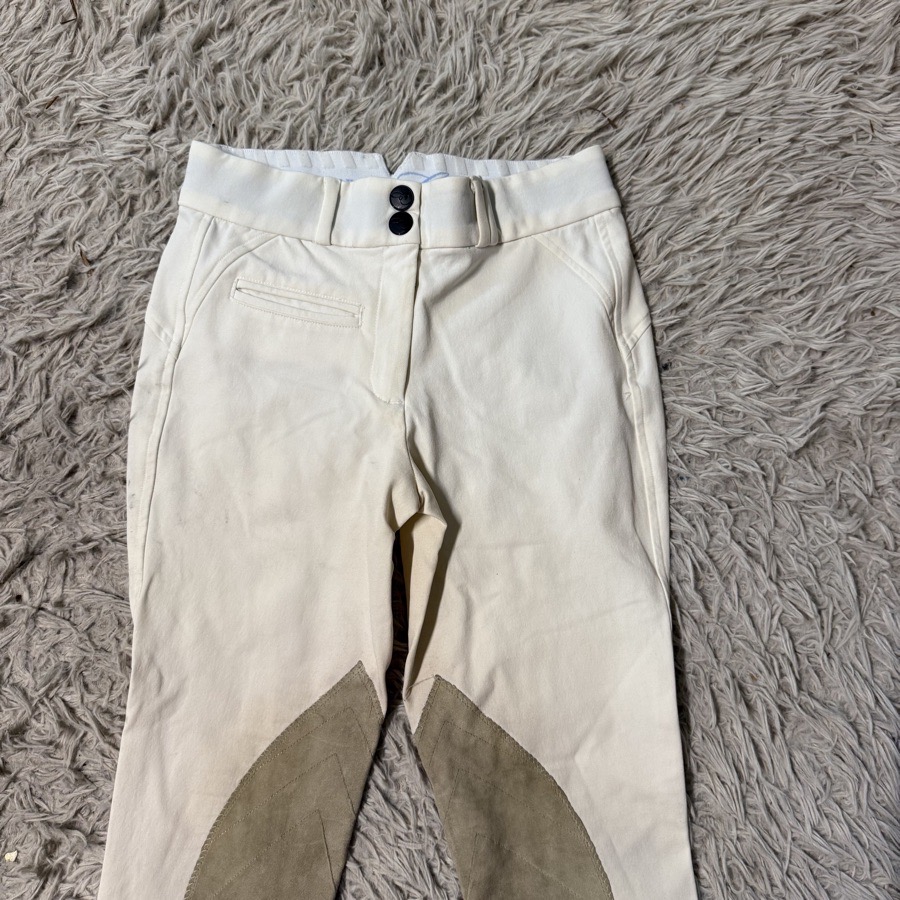Women’s Size 24 White Callidae Knee Patch Horseback Riding Breeches