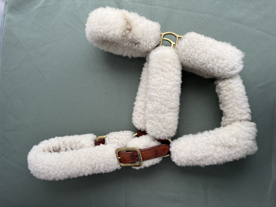 Beval Leather Shipping Halter with Sheepskin