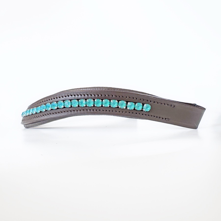 Blue Crystal Leather Browband
