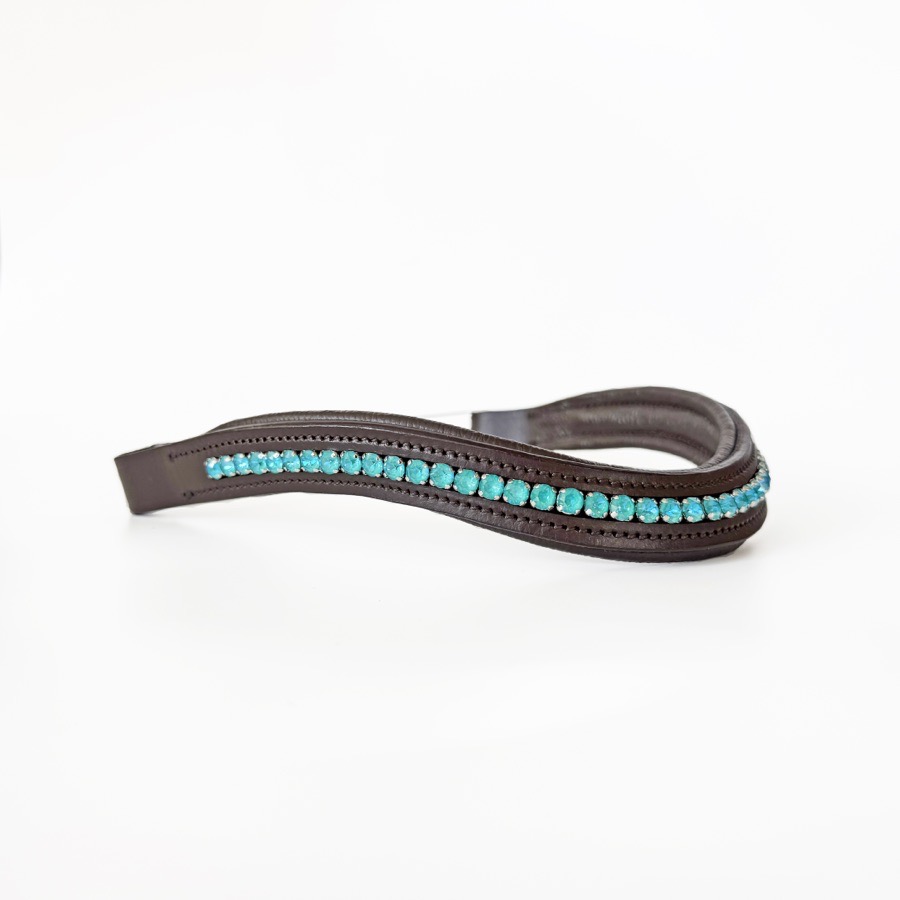 Blue Crystal Leather Browband