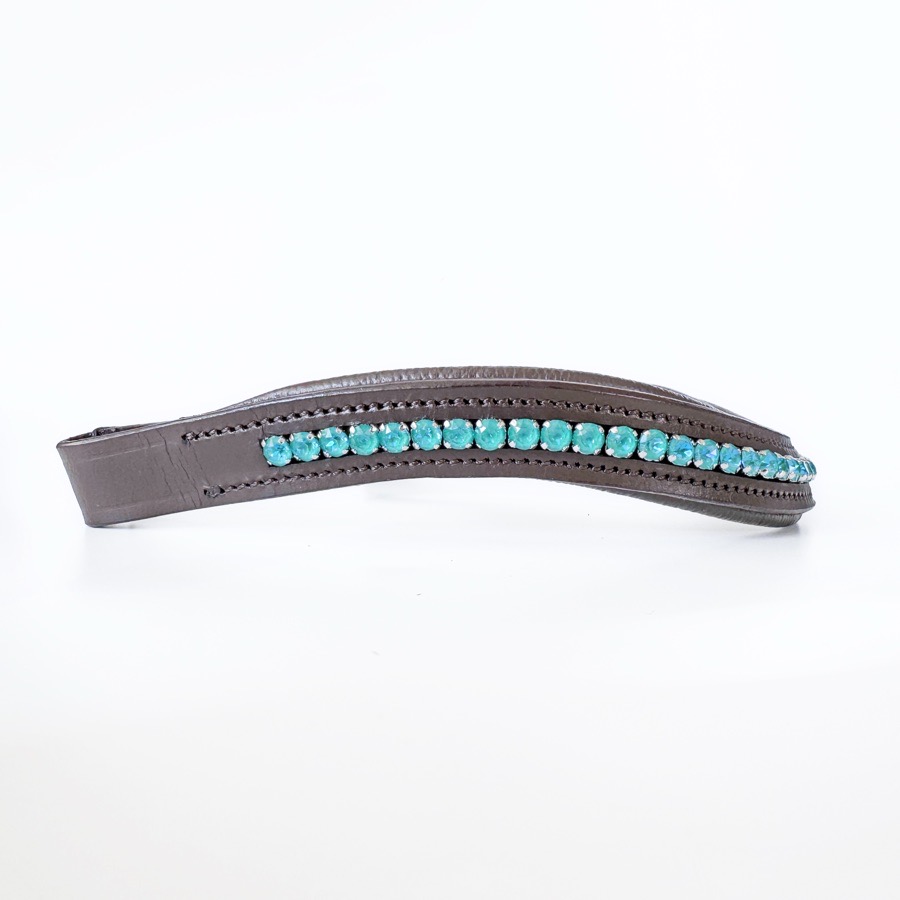 Blue Crystal Leather Browband