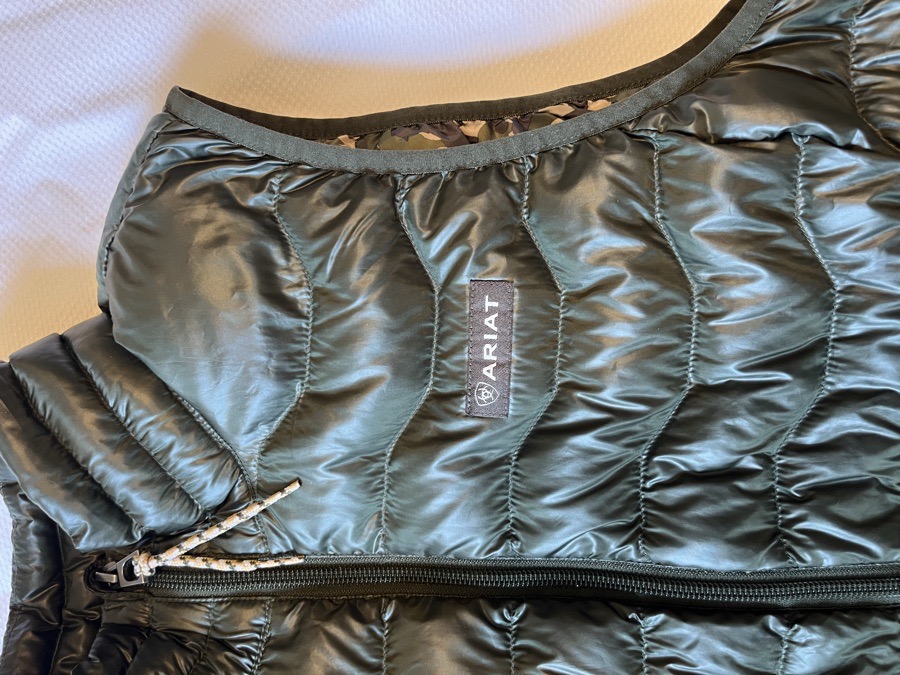 Green Ariat puffer vest