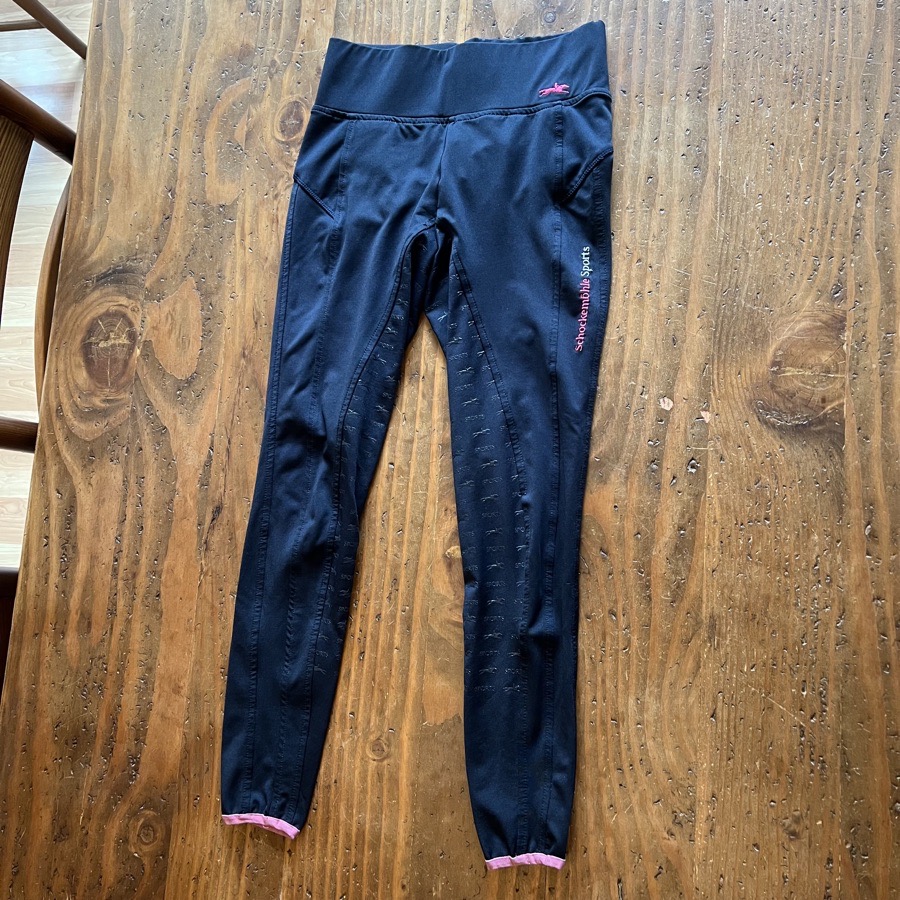 Schockemohle Sports Navy Riding Tights Breeches Women’s 22R IT38R Full Seat Grip