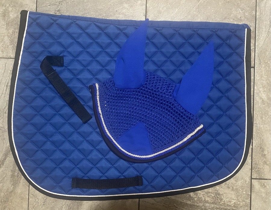 Ear Bonnet & Matching Pad - Royal Blue - Horse Size