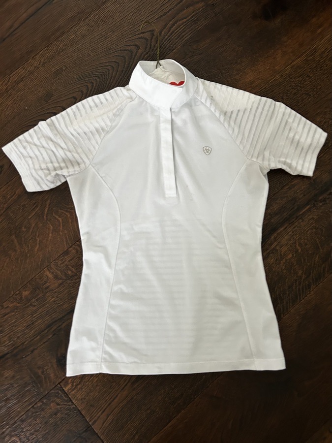 White Ariat mesh show shirt  