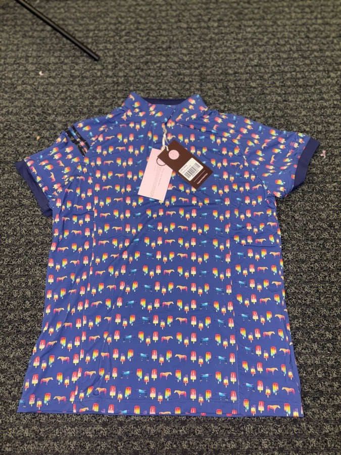 Kathryn Lily Equestrian Ponies & Popsicles Polo Top Size L English Riding  NWT