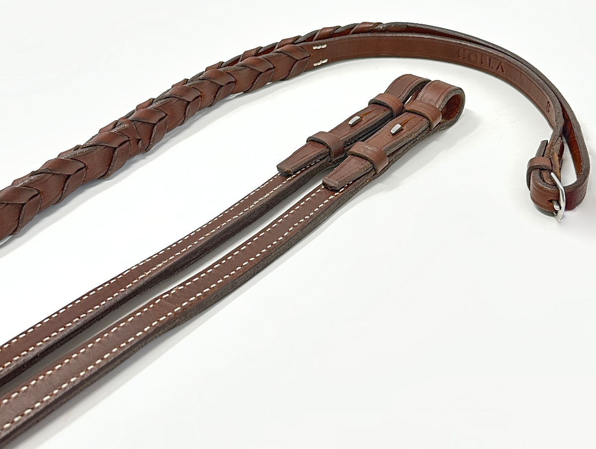 HOPLA Sellerie Hunter Braided Reins With Fancy Stitching 