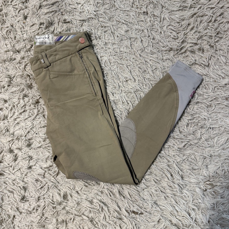 Women’s Size 24 Tan Tredstep Knee Patch Horseback Riding Breeches. Good Cond.