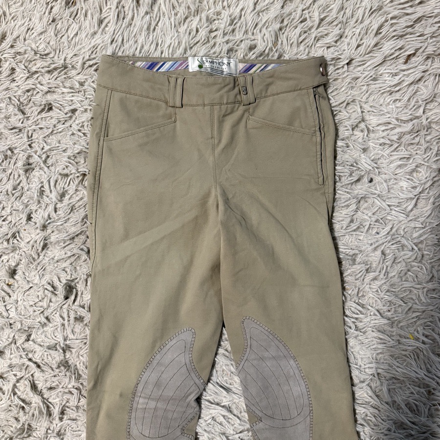 Women’s Size 24 Tan Tredstep Knee Patch Horseback Riding Breeches. Good Cond.
